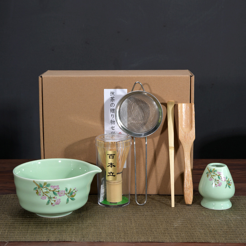 Japonés Matcha tazón Matcha túnica canción té herramientas de pedido taza de té de cerámica taza de té mezclador Matcha cepillo taza de té
