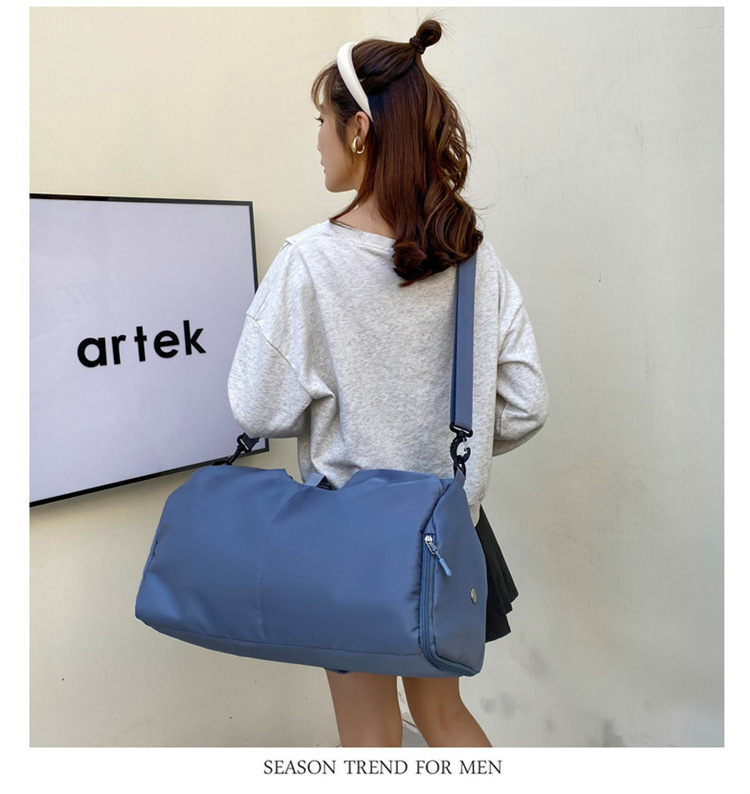 1929g Weight Polyester Lining Material Zipper Closure Type Double Shoulder Straps Strap Type Women'S Basic Sports Solid Color Oxford Cloth Waterproof Travel Bags