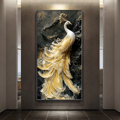 孔雀玄関装飾絵画ライト高級ハイエンドレリーフ立体吊り絵画廊下通路壁画