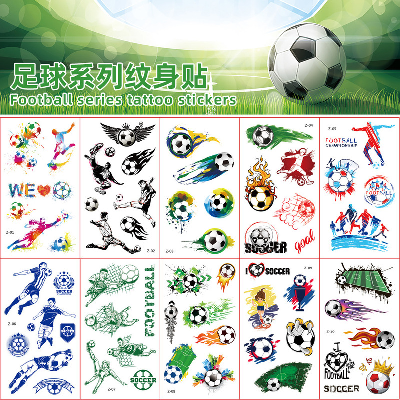 New Children's Football TATTOO Sticker Arm Temporary TATTOO Sticker Carnival Football Fans Face Sticker TATTOO