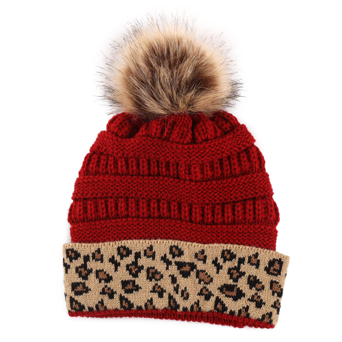 Mujeres Moda Leopardo Pompones Prensado Gorro De Lana display picture 38