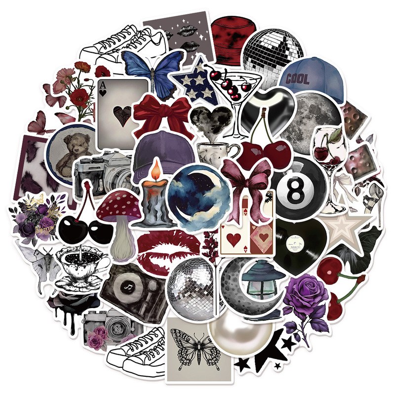 50 Pieces of Pinterest Girl Clipart DIY Stickers for Notebooks, Water Bottles, Desktops, Skateboards, Waterproof Stickers