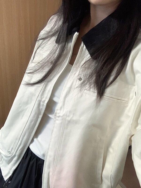 复古巴恩风翻领夹克外套女秋季新款宽松小个子初秋穿搭工装上衣潮|undefined