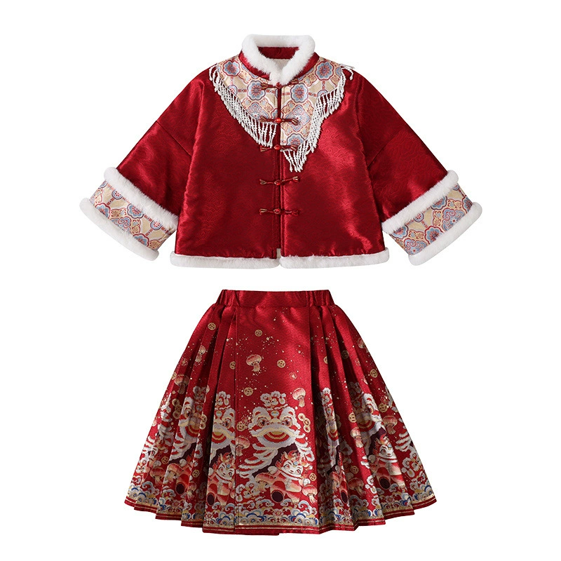 Children's winter girl's skirt, Hanfu, set