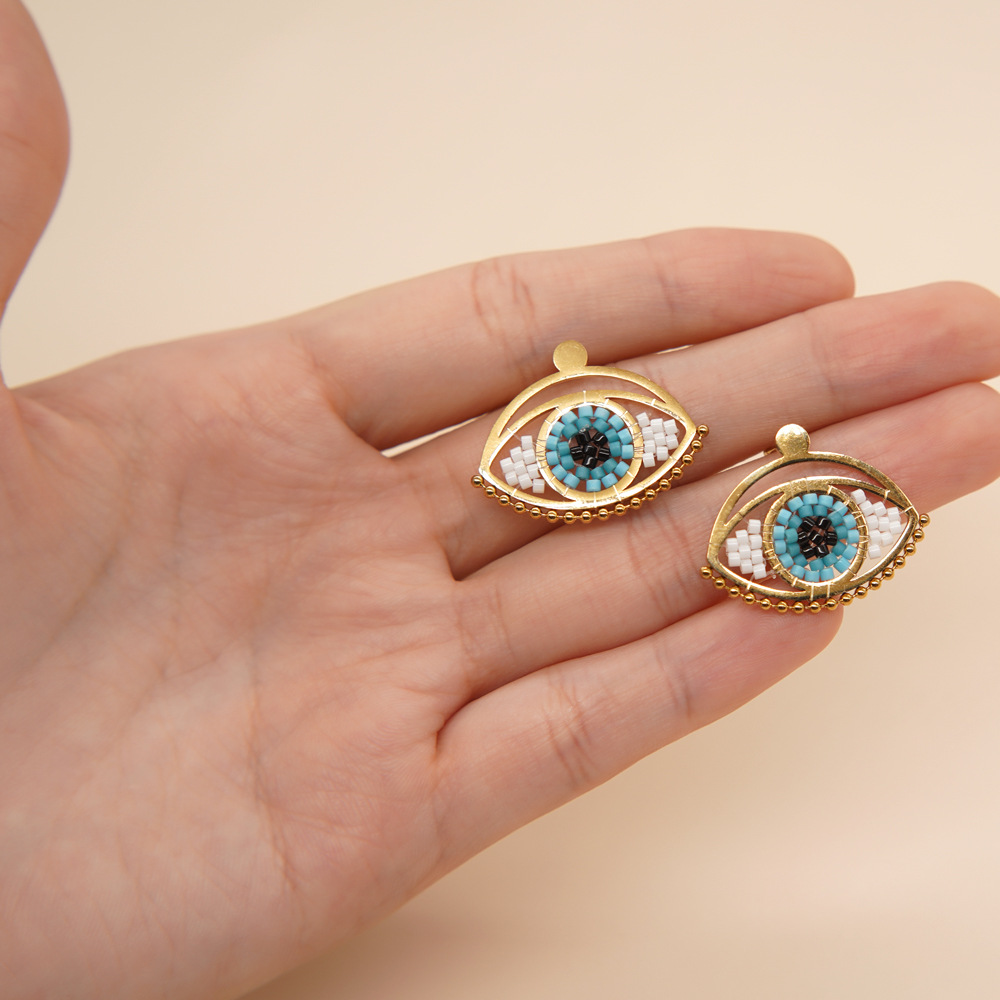 1 Pair Bohemian Eye Alloy Glass Womenu0027S Earrings