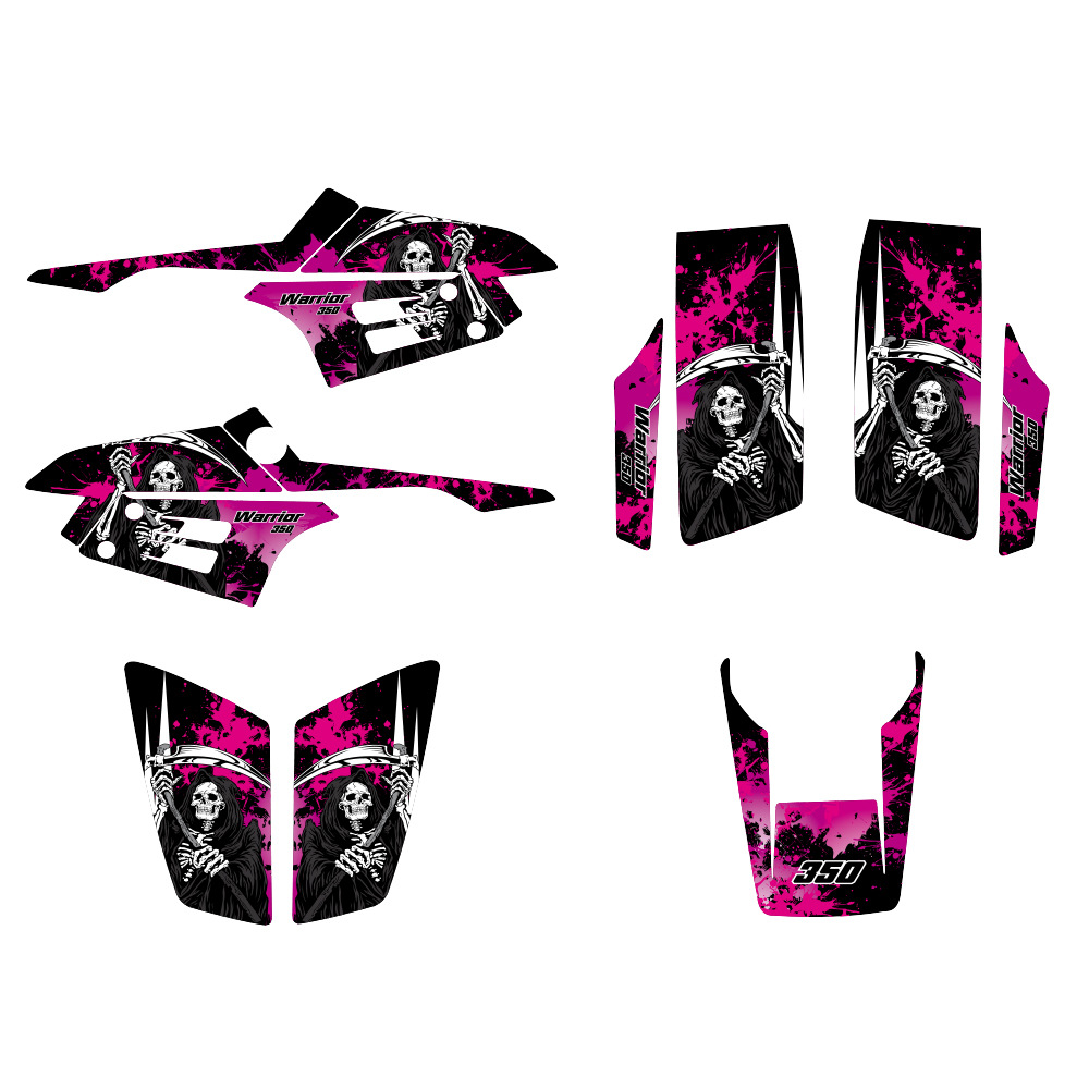 Nuevo fondo de pegatinas gráficas para la motocicleta Yamaha Warrior 350