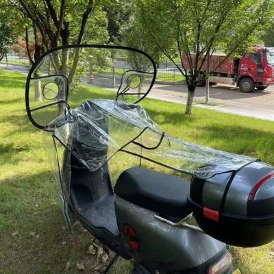 Cloak PVC electric car rain: Motorcycle front windshield - pvc-waterproof-cover-upper-gear-hem-extra-large-tail-piece