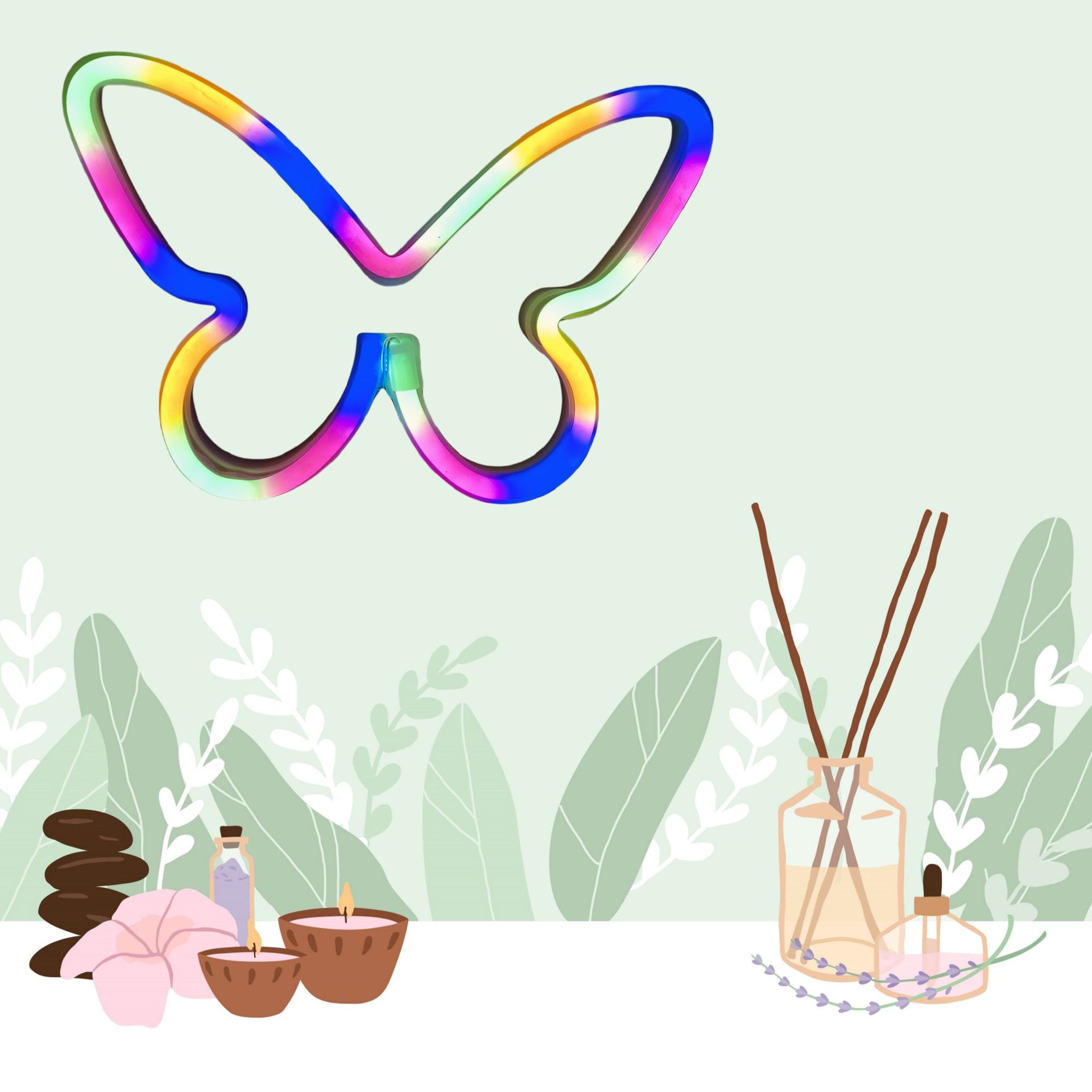 Neón LED luz de modelado mariposa Amazon en stock entrega de una sola pieza dormitorio decoración de la pared regalo de cumpleaños