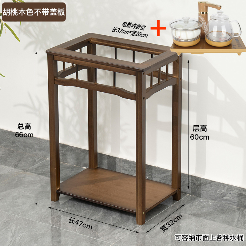 茶桌家用小茶台边柜侧柜实木泡茶吧茶几烧水壶一体水桶架茶水柜子|undefined