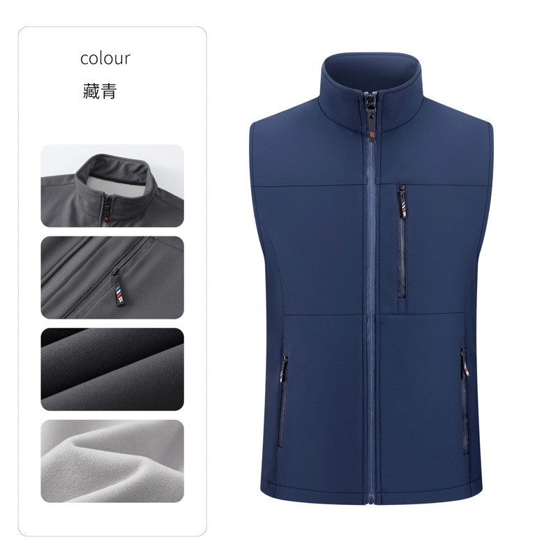 软壳冲锋衣马甲定制logo多口袋防水背心印字印图工作服加厚坎肩|undefined