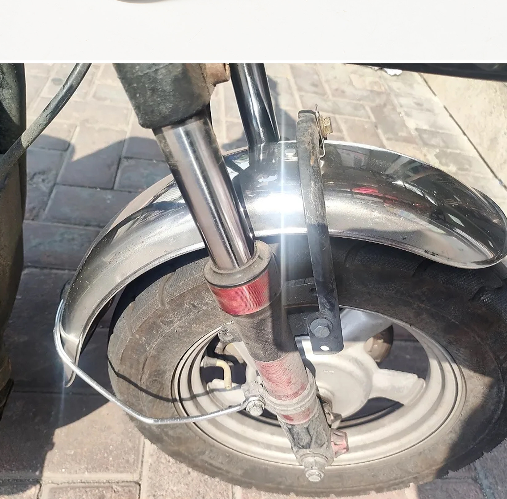 Leisure Tricycle for the Elderly 8inch 10inch Mudguards Waterproof Thickened Stainless Steel Scooter Front Wheel Mudguard Universal
