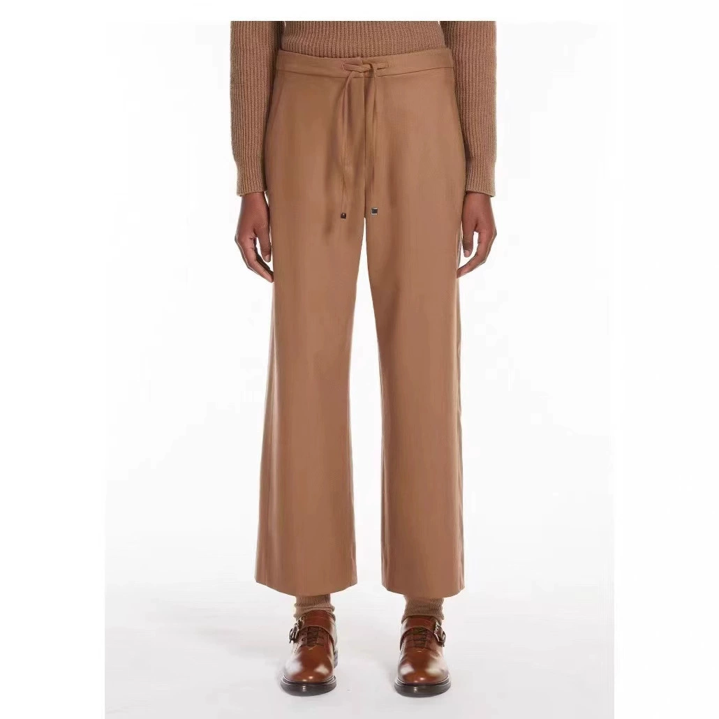 Max осень-зима новый повседневный шнур дикие шерстяные прямые брюки женские