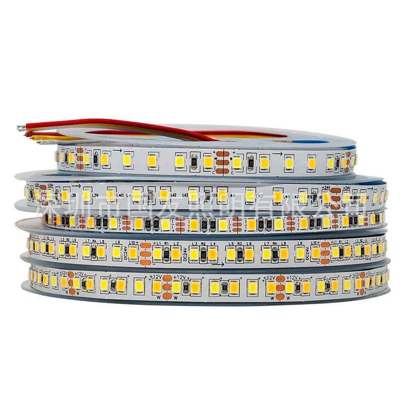 2835低電圧ランプストリップ自己接着性ledストリップ12v 2色ランプストリップ卸売24vリニアライト120ランプキャビネットライト|undefined