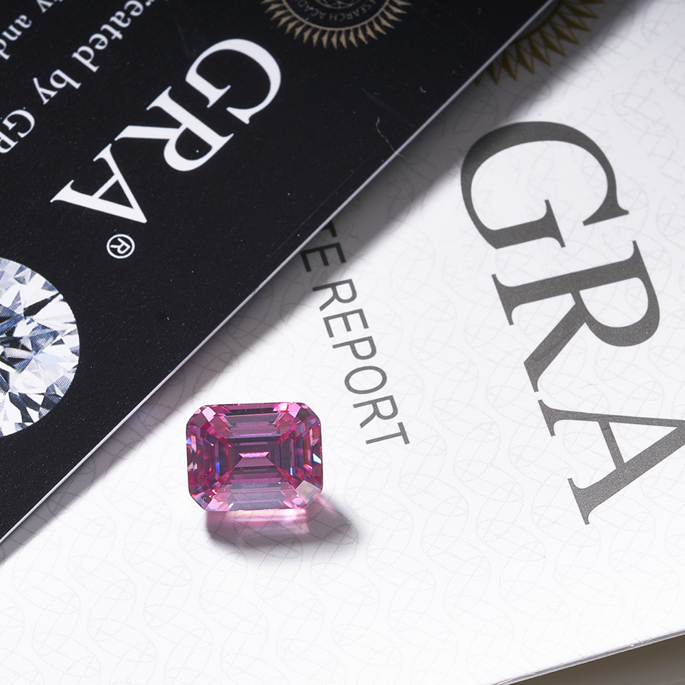 Esmeralda cortada rosa diamante de piedra de mosaico colorido con código de certificado piedra desnuda al por mayor joyería DIY Wuzhou