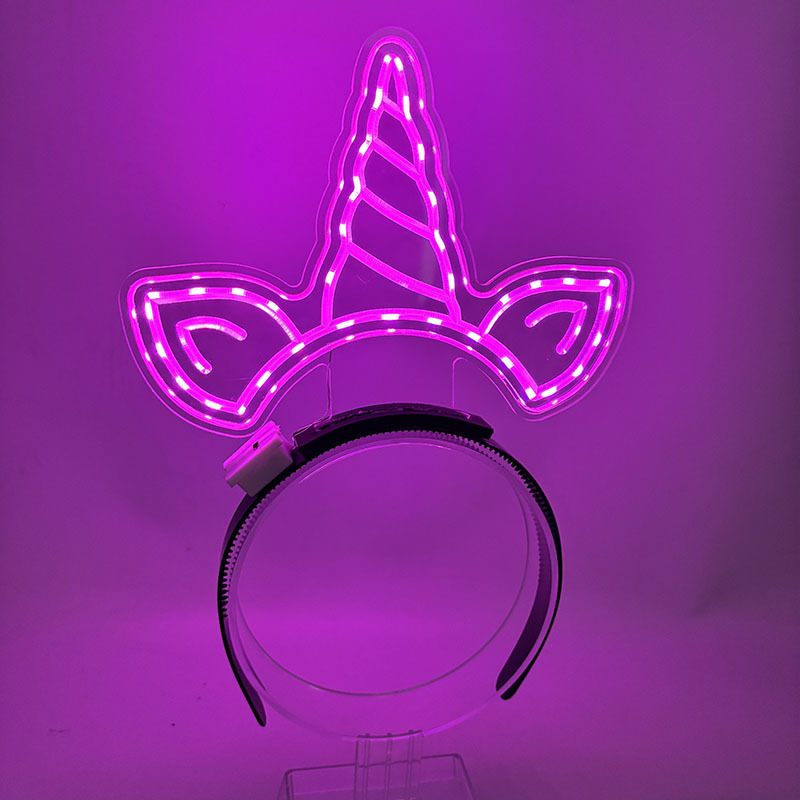 LED luminoso unicornio banda de cabello suministros de fiesta para niños adultos festivales decoración banda de cabello LED flash accesorios para la cabeza