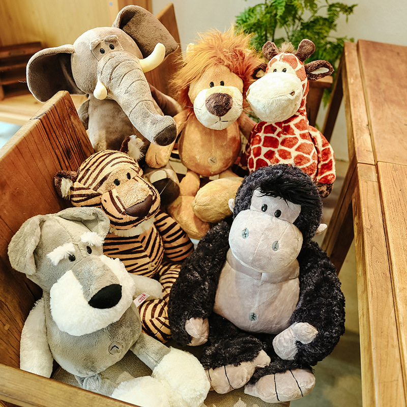 Cross-border children's Forest Zoo Doll plush toy jungle elephant lion gorilla Tiger birthday gift female