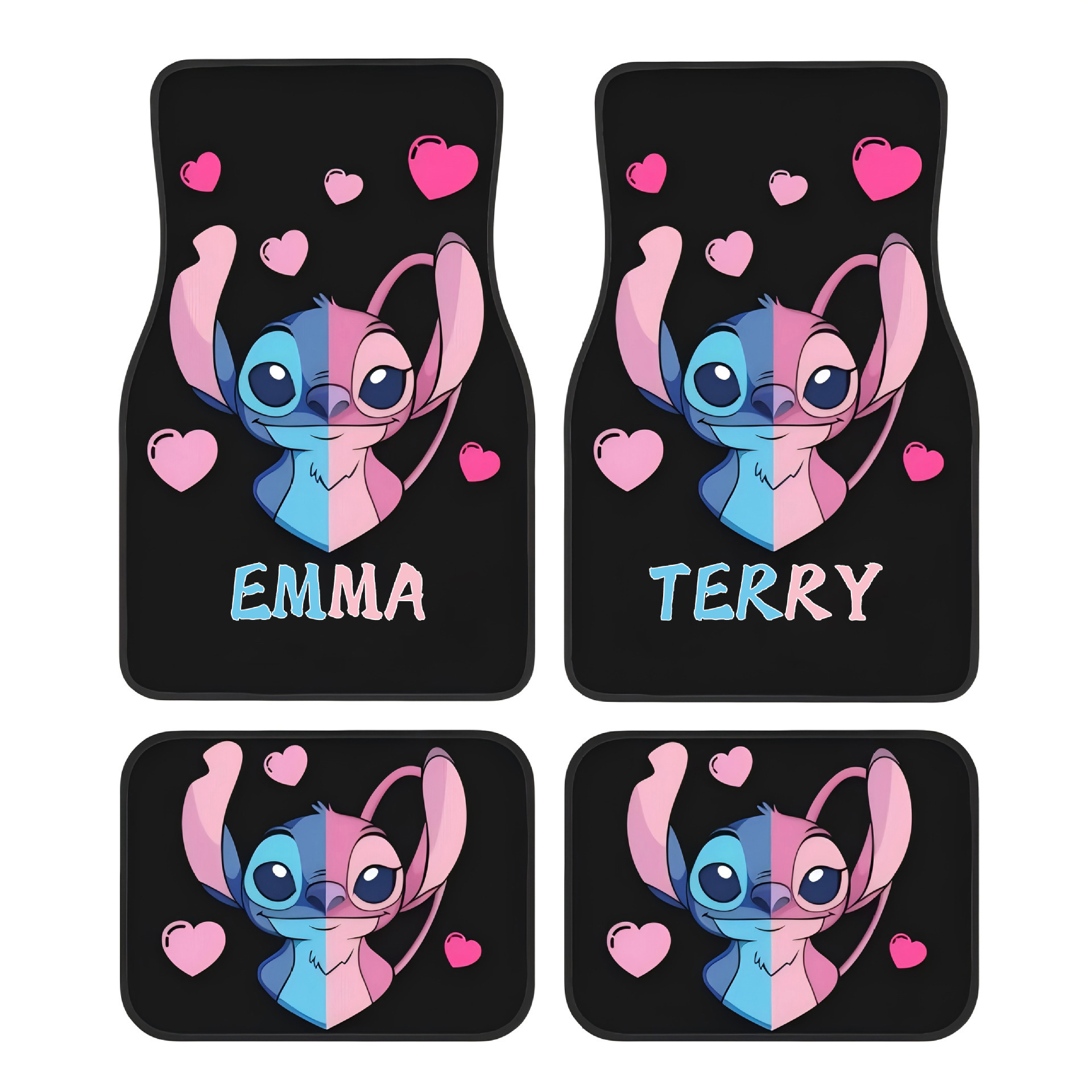 Cross-Border Temu Cartoon Car Floor Mats, Skin-Friendly, Dust-Proof, Easy-Care Floor Mats, Four-Piece Set, Stain-Resistant and Wear-Resistant Mats, Dropshipping