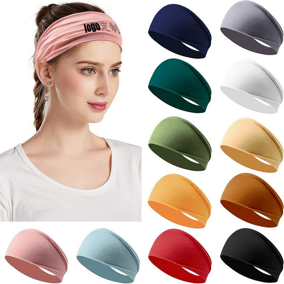 European and American Yoga Elastic Headband Sports Fitness Hair Band Candy Color Hair Band Elastic Non-slip Headband Solid Color Hair Band
