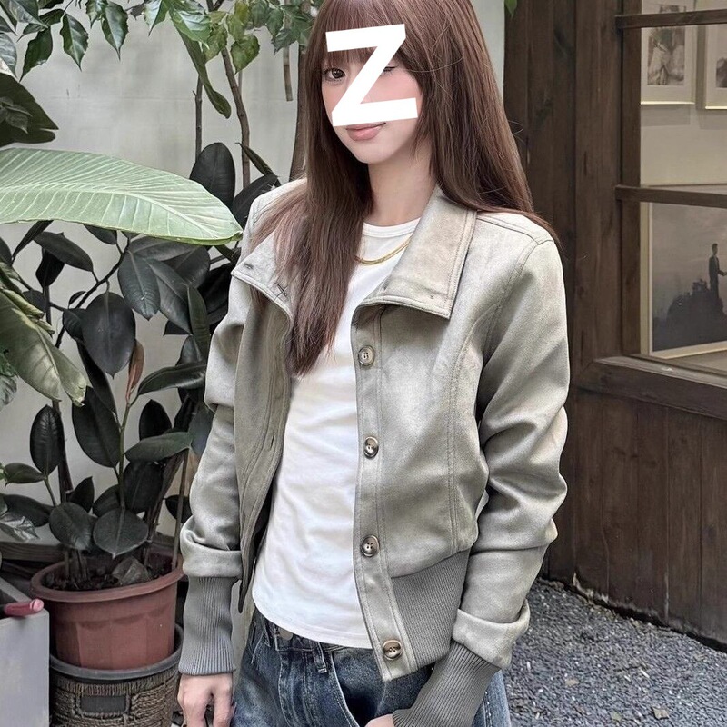 美式复古高街酷飒设计感春秋季休闲款百搭气质高修身显瘦时尚外套|undefined