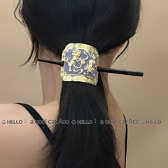 Magpie Branch~Metallic Glazed Bird and Flower Hairpin, New Chinese Style Immortal Aura Updo Hairpin, Unique National Style Hairpin