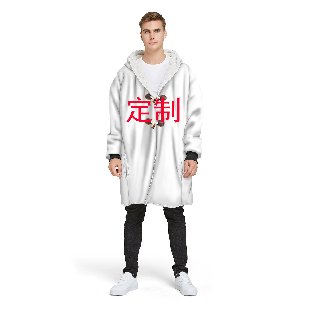 Вышивка 2 дня грузя зиму хлопка пальто куртки печатания цифров людей S-5XL длинную с капюшоном