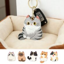 猫咪门禁卡套高颜值可爱三花橘猫皮质钥匙挂扣适配定位器创意礼品