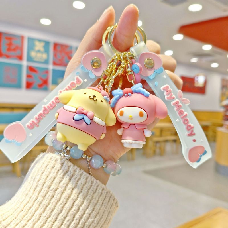 新作かわいい萌え桃三麗鴎のキーホルダーのアイデアカップルのバッグに飾られた子供機のプレゼント卸売り|undefined