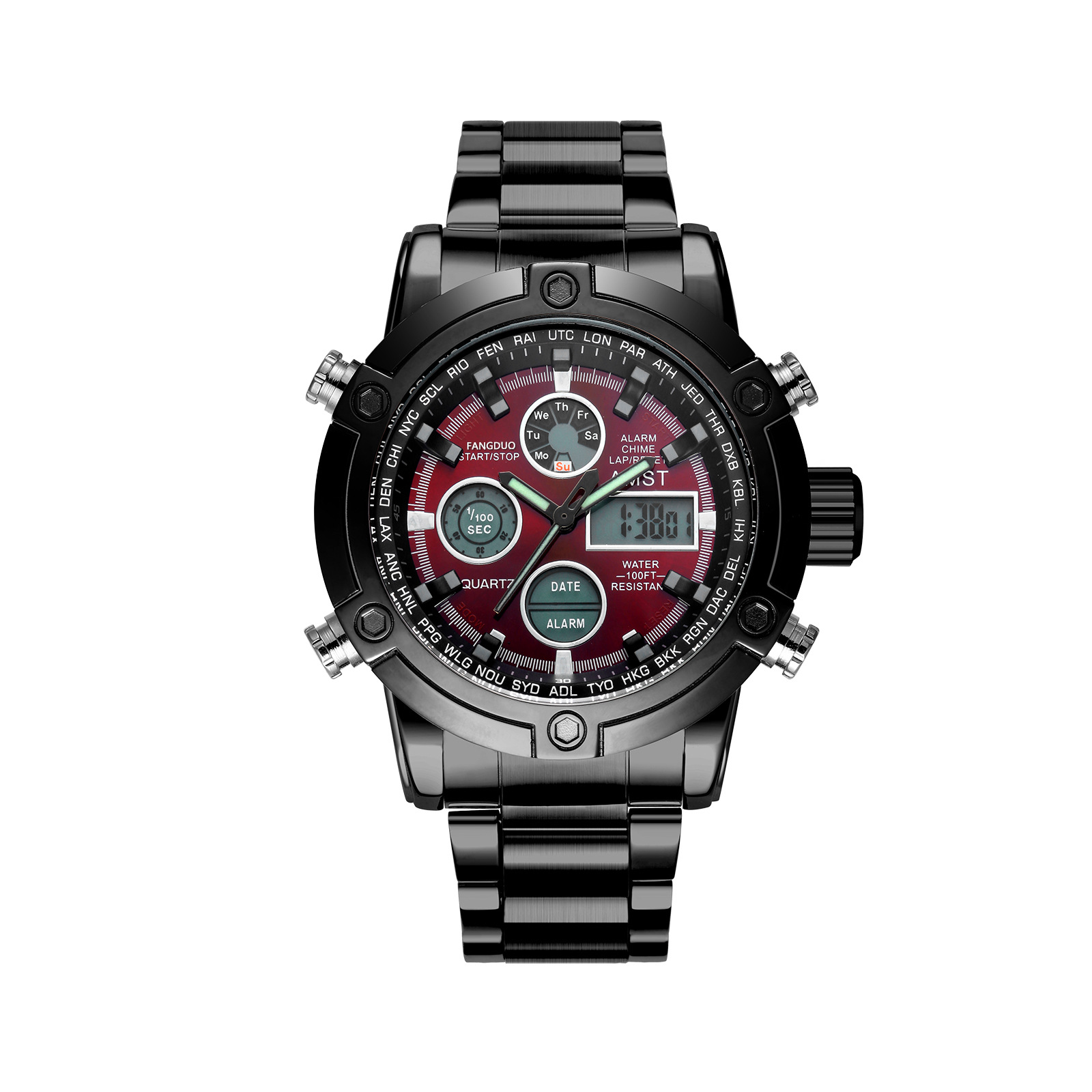 블랙 쉘 레드 표면 스틸 벨트