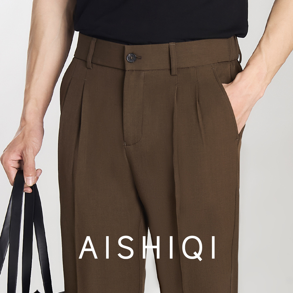 Men's Casual Pants Business Dress Pants High-End Drape Suit Pants Summer New Slim Long Pants