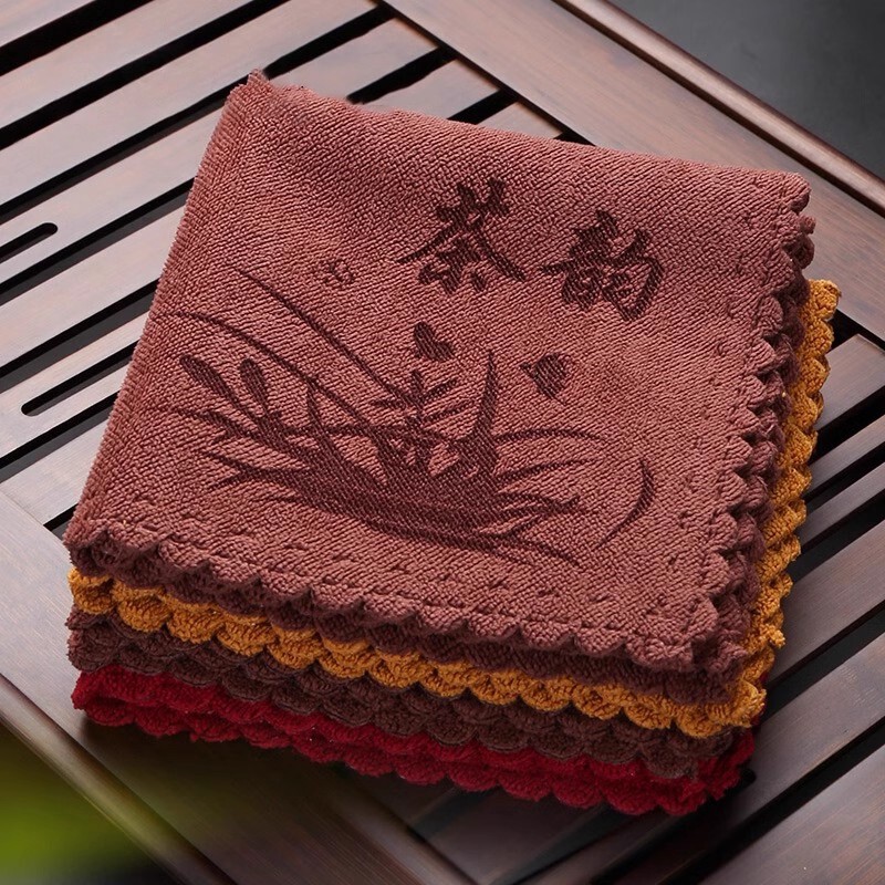 Kung Fu Tea Towel, High-End Tea Cloth, Absorbent and Thickeneded Tea Set Towel, Tea Table, Tea Table Cloth, Zen Rag Pad, Tea Table Accessories