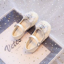 女童鞋子儿童公主水晶鞋2025新款软底小皮鞋表演鞋小女孩礼服鞋