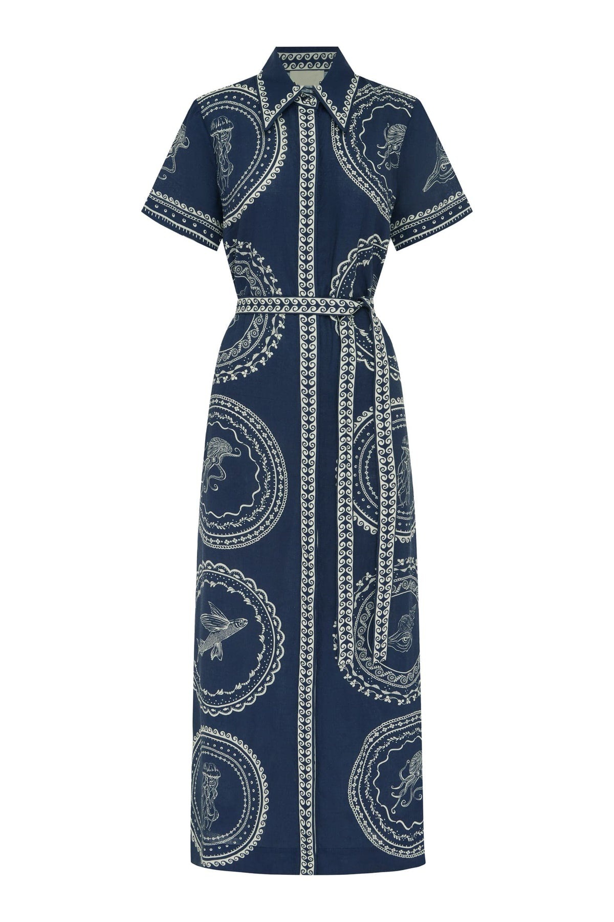 Shirt Dress Dresses Type Regular Sleeve Sleeve Type Linen, Polyester Fabric Type Wholesale Women's Vacation Printing Casual Daily Shirt Collar Short Sleeve Shirt Dress