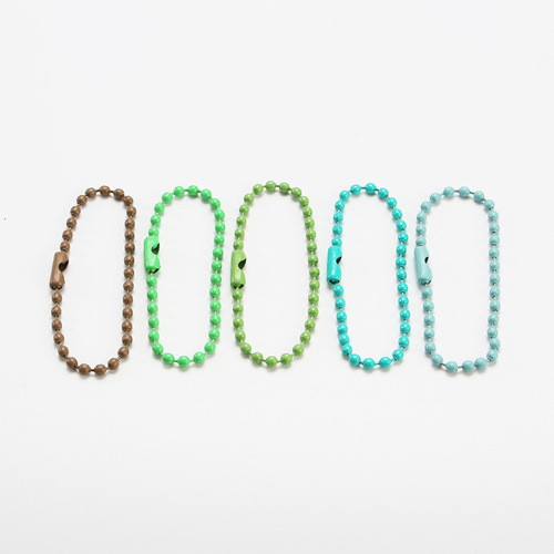 Manufacturer wholesale color spray-painted wave bead chain personalized tag chain doll buckle Guka disc chain pendant hanging chain diy