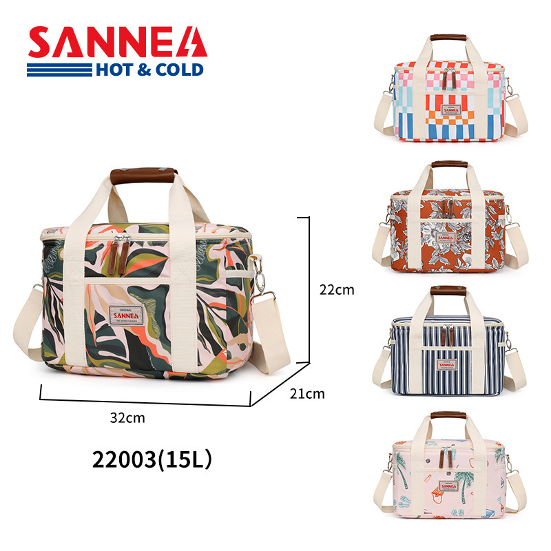 Sanne New Striped Thickened Thermal Bag Large Capacity Tote Crossbody Mommy Bag Milk Storage Bag Cross-Border Cold-Keeping Ice Pack