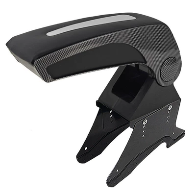 Can Be Tilted 90 Degrees ° – Armrest box - carbon-pattern-side-panels-electroplated-strips-car-armrest-box-can-be-rotated-90