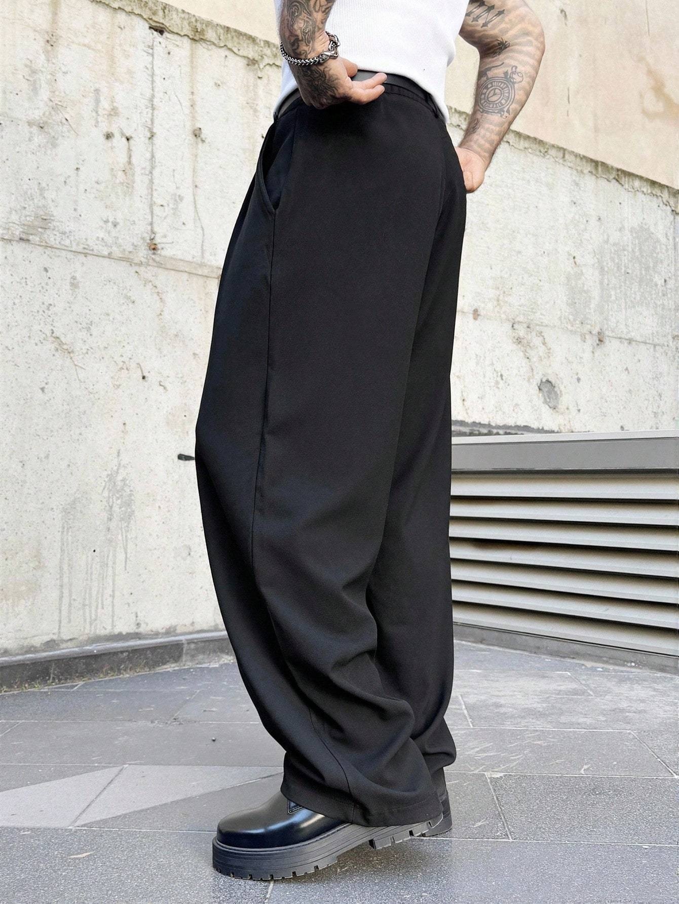 Casualcool Men's Big And Tall Straight Leg Relaxed Fit Trousers Soft Plain Comfort Pants for Everyday Wear_viptrois.com