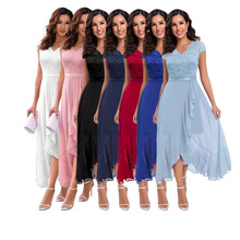 欧美新款  外贸亚马逊 蕾丝宴会小礼服长裙