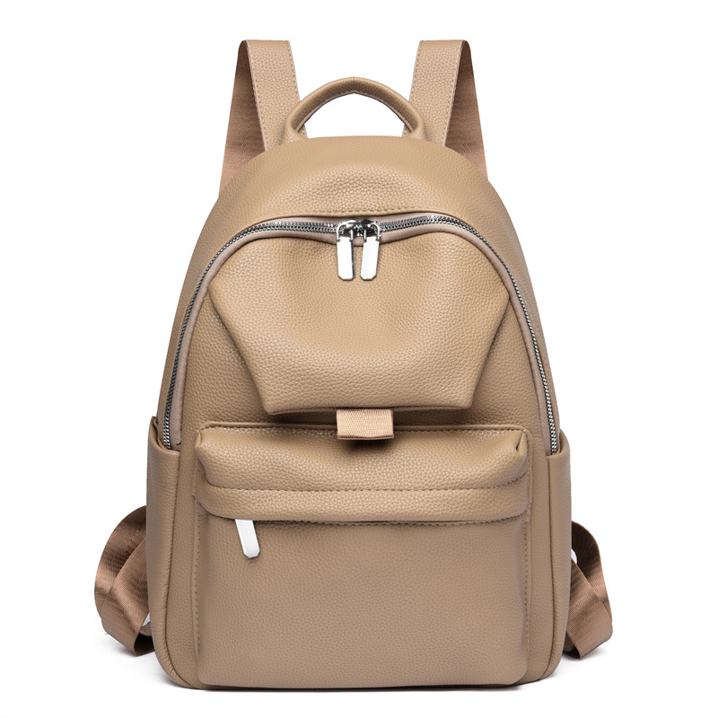 Mochila de cuero suave de gran capacidad para mujer 2024 nuevo estilo estilo coreano diseño sentido de la moda pequeña mochila casual ligera para mujer