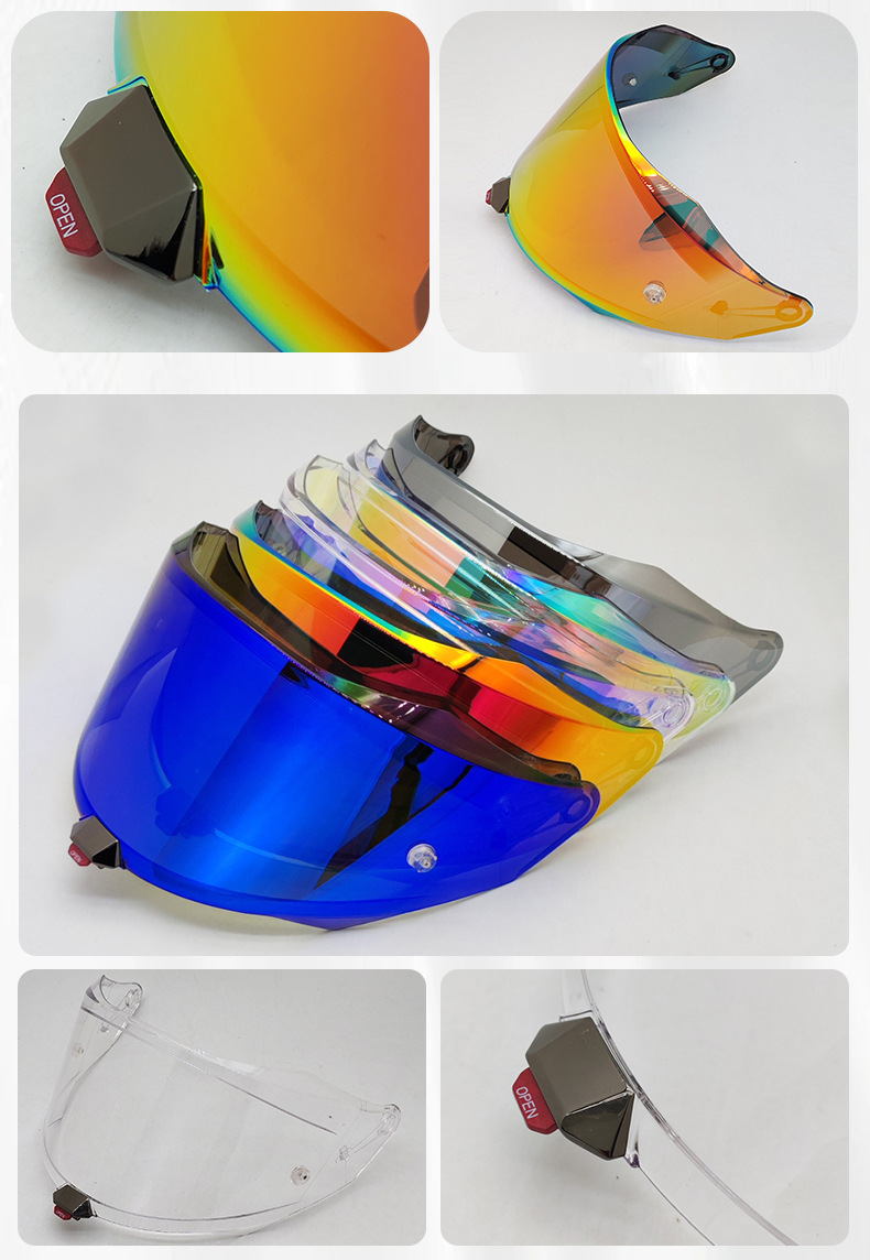 Compatible with KYT R1R motorcycle helmet lens, PC anti-fall, color-changing, high-definition, day and night universal anti-fog helmet accessory