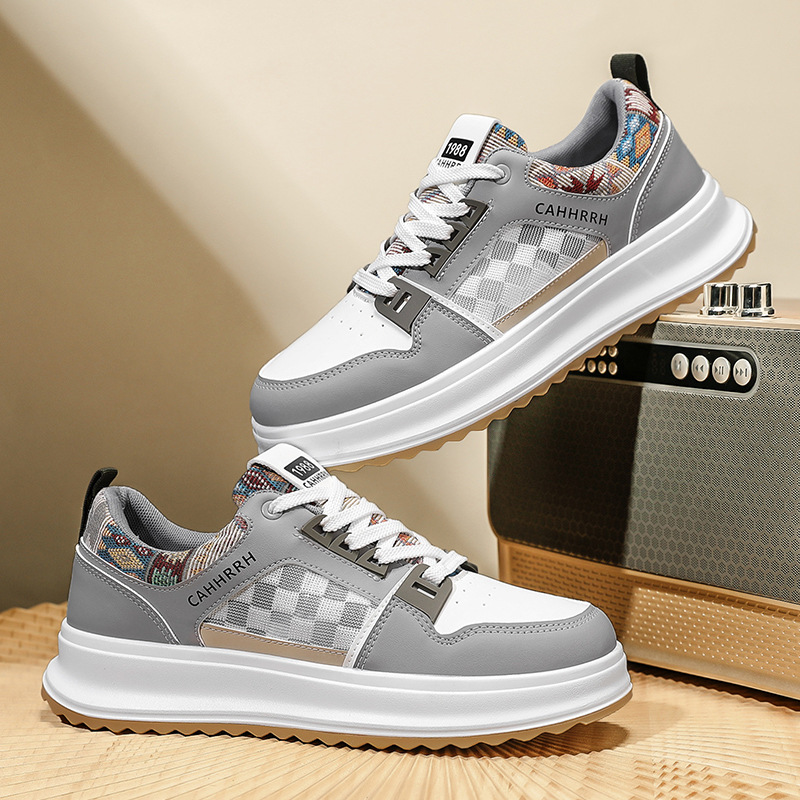 2025 nuevos modelos de verano para hombres ligeros, transpirables, modelos finos, tendencia, moda versátil, zapatillas de deporte casuales simples para hombres