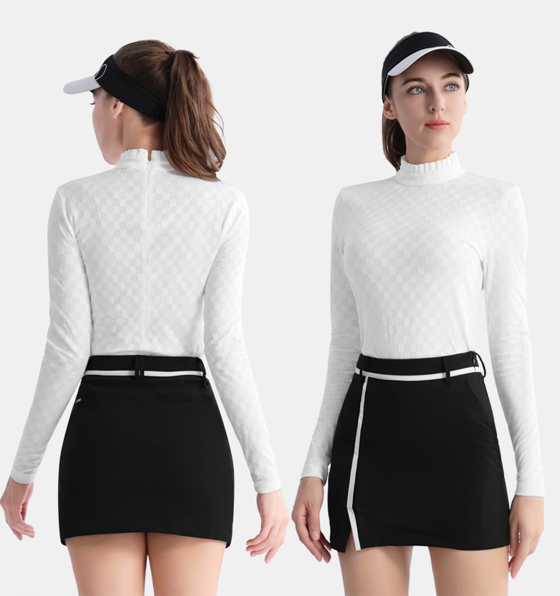 Áo thun dài tay golf nữ PGM lớp nền mùa hè — YF696-Áo dài tay màu trắng [loại có độ đàn hồi cao/mềm mại và thân thiện với làn da/mỏng], YF696-Áo dài tay màu đen [Loại mỏng/mềm mại/thân thiện với làn da], YF696-Áo dài tay màu hồng [loại có độ đàn hồi cao/mềm mại và thân thiện với làn da/mỏng] chi tiết 4