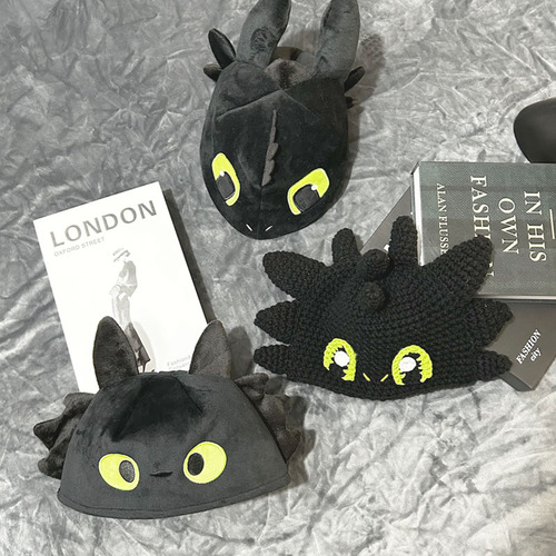 New Cartoon Cute Toothless Hat Personalized Posing Night Fury Hat Handmade Funny Woolen Knitted Hat