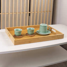 竹制茶盘长方形直角拉耳简易托盘家用酒店餐厅茶杯盘批发厂家直销