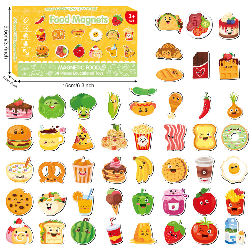 国境を越えた食品冷蔵庫マグネットかわいい漫画子供のキッチン家の装飾 DIY 楽しい食品軟磁性冷蔵庫マグネット|undefined
