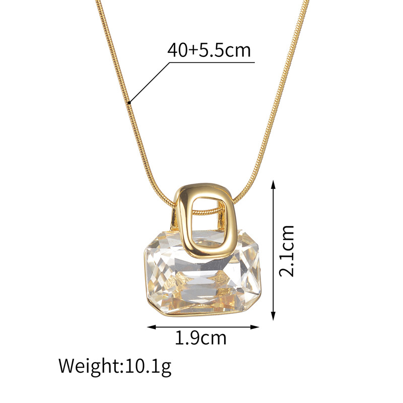 Real Gold Plated Plating Material Zircon Inlay Material PVD Coated Real Gold Plated Square 304 Stainless Steel Vacation Simple Style Waterproof Non Tarnish Earrings Necklace
