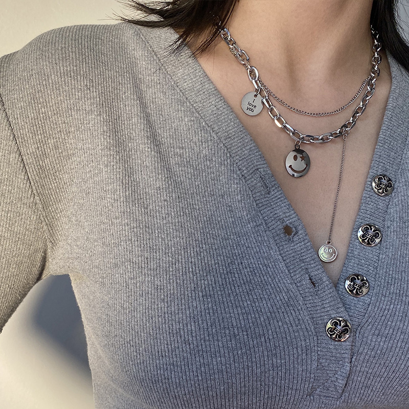 Fashion Heart Shape Titanium Steel Plating Necklace 1 Piece