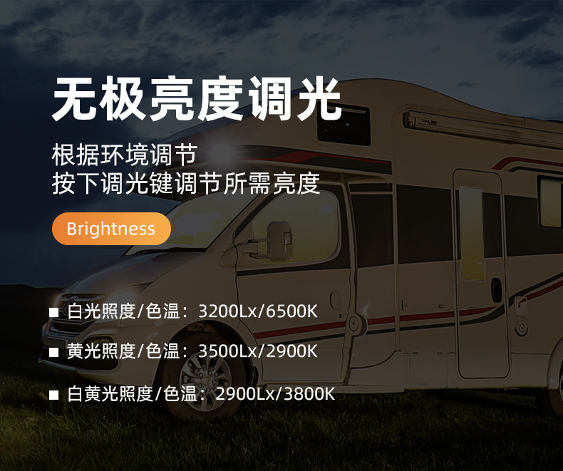 Car RV Light Reading Lamp 204LED Truck Cabin Light 12V Roof Light
