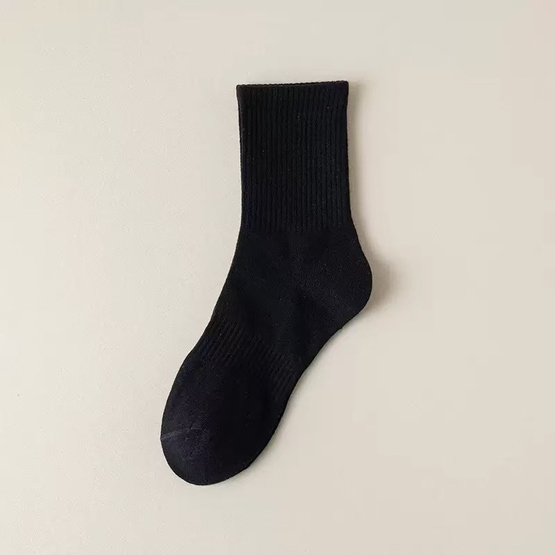 新疆棉袜子男女同款四季款四季吸汗防臭中长筒运动篮球纯色棉短袜|undefined