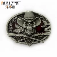 BULLZINE цинковый сплав джинсовая пряжка для ремня с черепом 02671-2 Ретро Повседневная Западная джинсовая пряжка для ремня