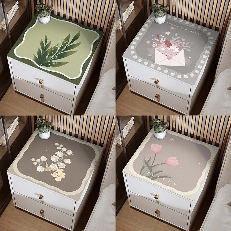 Mesa de noche cubierta toalla refrigerador cubierta de polvo de tela a prueba de aceite protector solar impermeable almohadilla tambor lavadora cubierta estera de lujo ligero